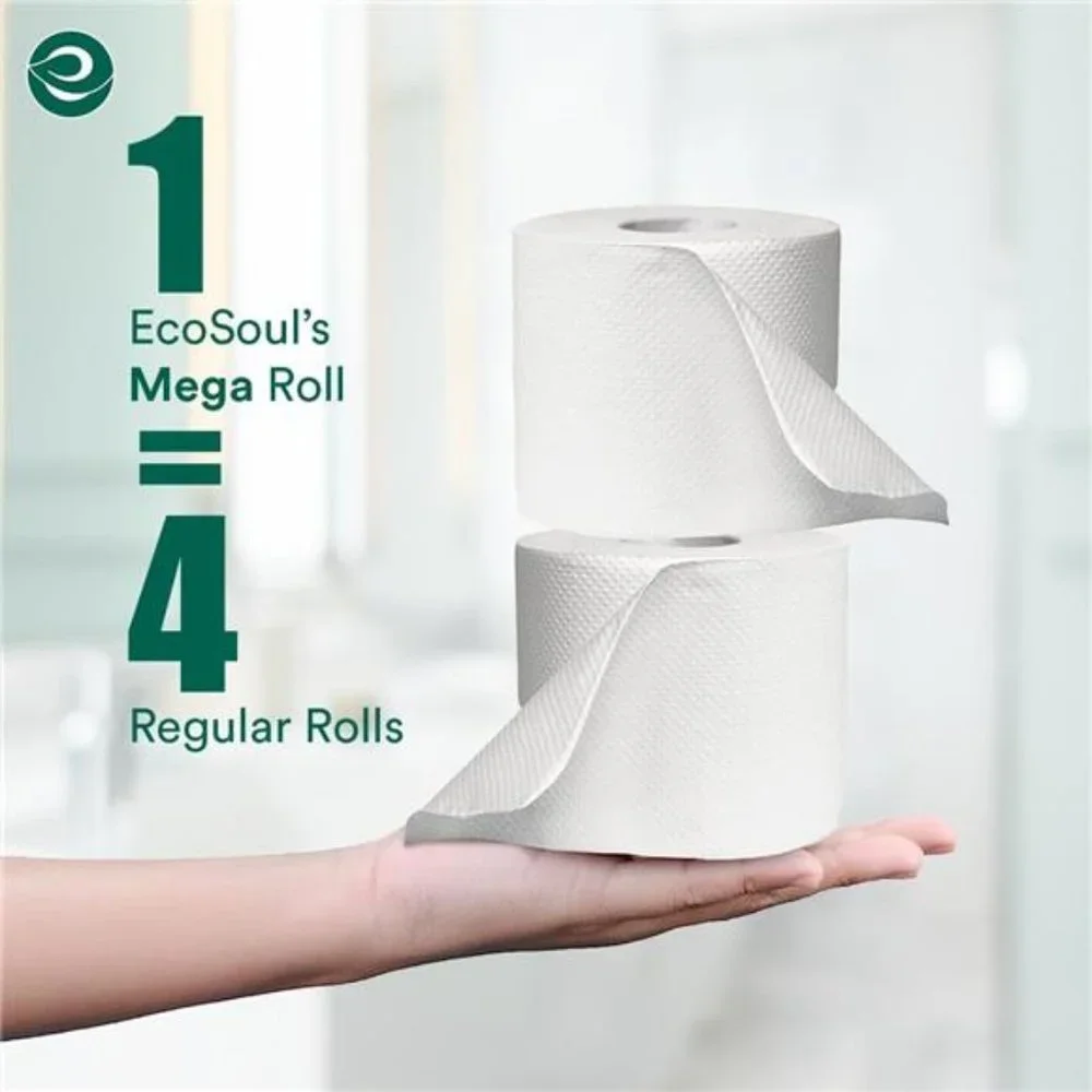 Bamboo Toilet Paper 3 Ply 12 Mega Rolls= 48 Regular Rolls | Eco Friendly Organic